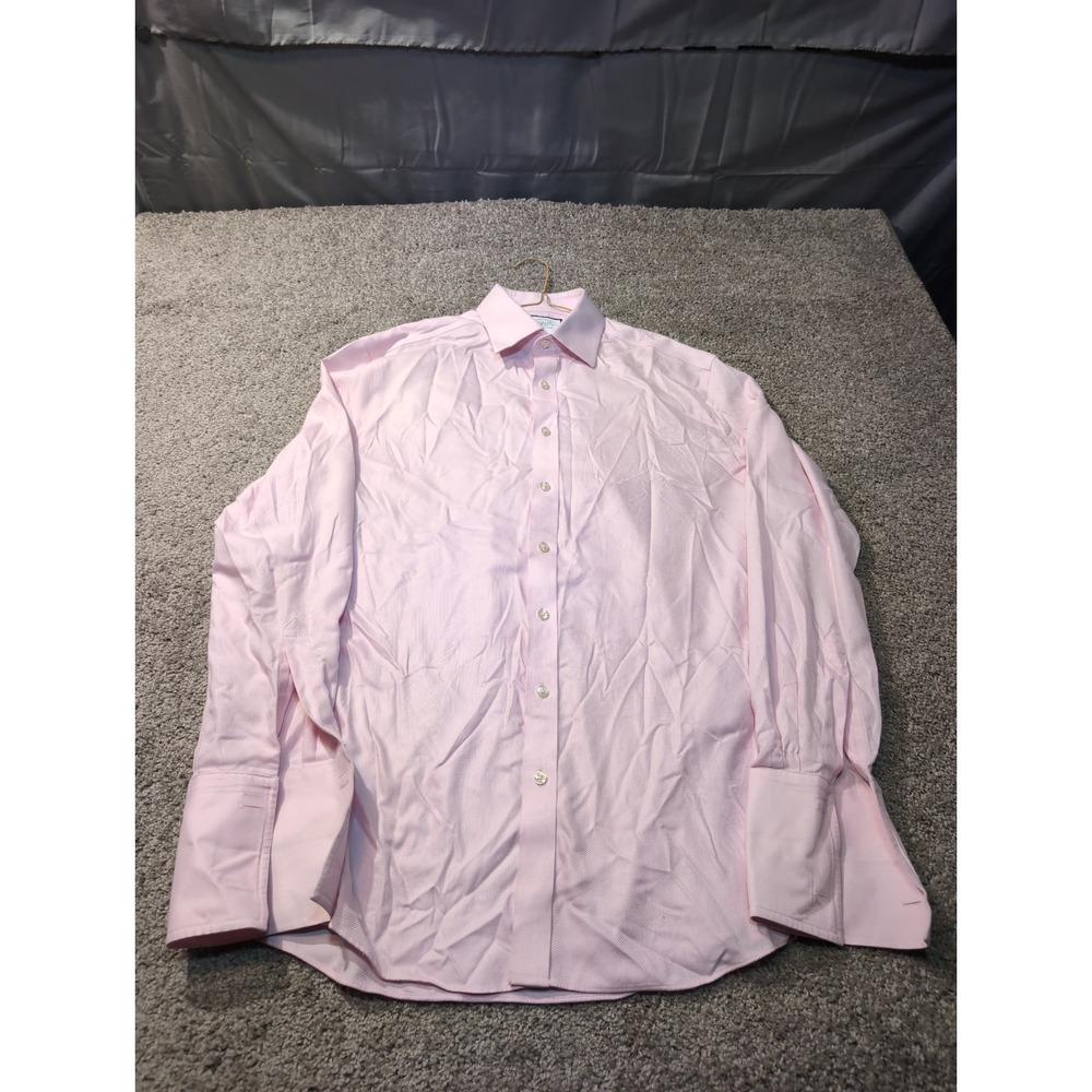 Charles Tyrwhitt Pink Pinstripe Slim Fit Non Iron Dress Shirt Men 17 36